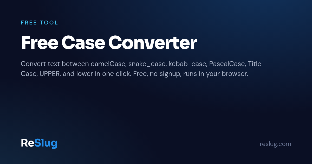 Free Case Converter | Reslug